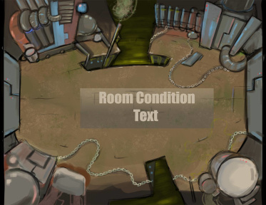 Concept art for the interior view of a ship room, with placeholder text for where the Room Condition would be described