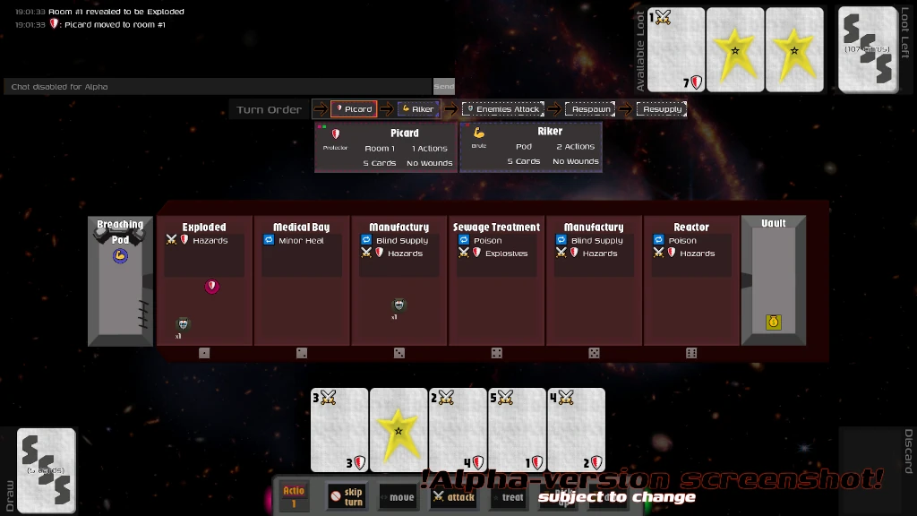 Screenshot of the Game Table menu