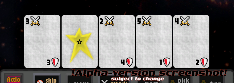 Screenshot of the player's hand of cards